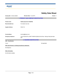 Safety Data Sheet 1. PRODUCT AND COMPANY IDENTIFICATION