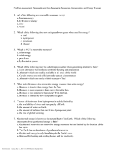 Renewable & Non-Renewable Resources Assessment