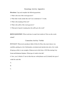 Etymology Activity: Appositive