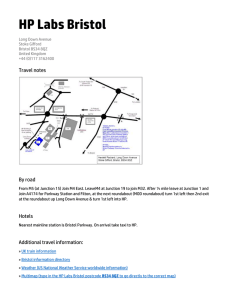 HP Labs Bristol  Travel notes By road