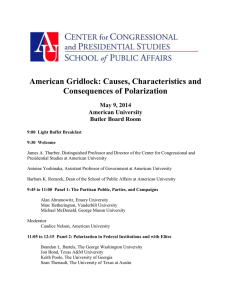 American Gridlock: Causes, Characteristics and Consequences of Polarization May 9, 2014