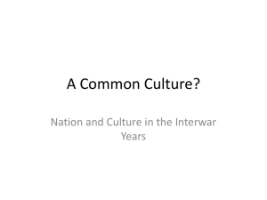 A Common Culture? Nation and Culture in the Interwar Years