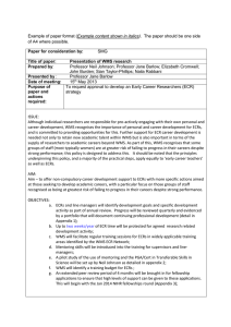 Paper for consideration by: Title of paper: Presentation of WMS research