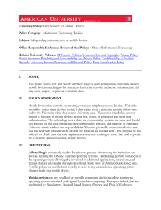 University Policy: Policy Category: Subject: