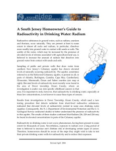 A South Jersey Homeowner’s Guide to Radioactivity in Drinking Water: Radium