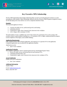 Key Executive MPA Scholarship