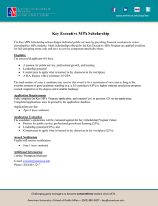 Key Executive MPA Scholarship