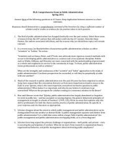 Ph.D. Comprehensive Exam in Public Administration Spring 2011 minimum.