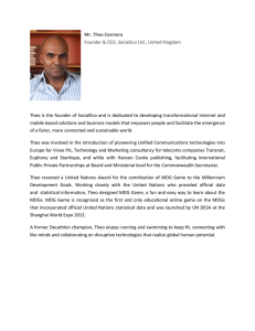 Mr. Theo Cosmora Founder &amp; CEO, SocialEco Ltd., United Kingdom     Theo is the founder of SocialEco and is dedicated to developing transformational Internet and 