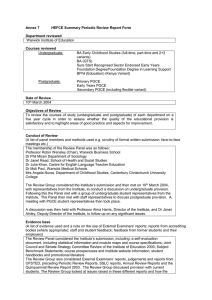 Annex 7 HEFCE Summary Periodic Review Report Form  Department reviewed