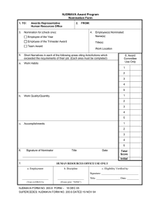 NJDMAVA Award Program Nomination Form