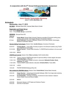 Schedule In conjunction with the 9 Annual Arthropod Genomics Symposium