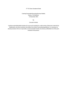5 ITU Green Standards Week  Creating Sustainable Recycling Business Models