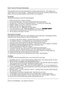 Style Tips for Personal Statements 