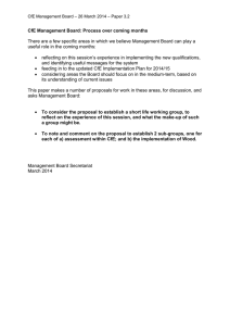 CfE Management Board: Process over coming months