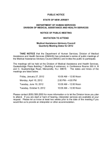 PUBLIC NOTICE  STATE OF NEW JERSEY DEPARTMENT OF HUMAN SERVICES