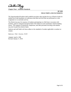Chapter Four:  Academic Standards BP 4300 FIELD TRIPS AND EXCURSIONS