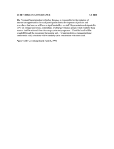 STAFF ROLE IN GOVERNANCE AR 2140