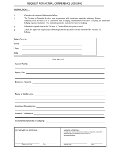 REQUEST FOR ACTUAL CONFERENCE LODGING INSTRUCTIONS