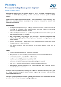 Vacancy Process and Package Development Engineers