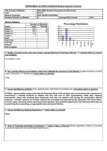 DEPARTMENT OF EARTH SCIENCES  Module Organiser Proforma