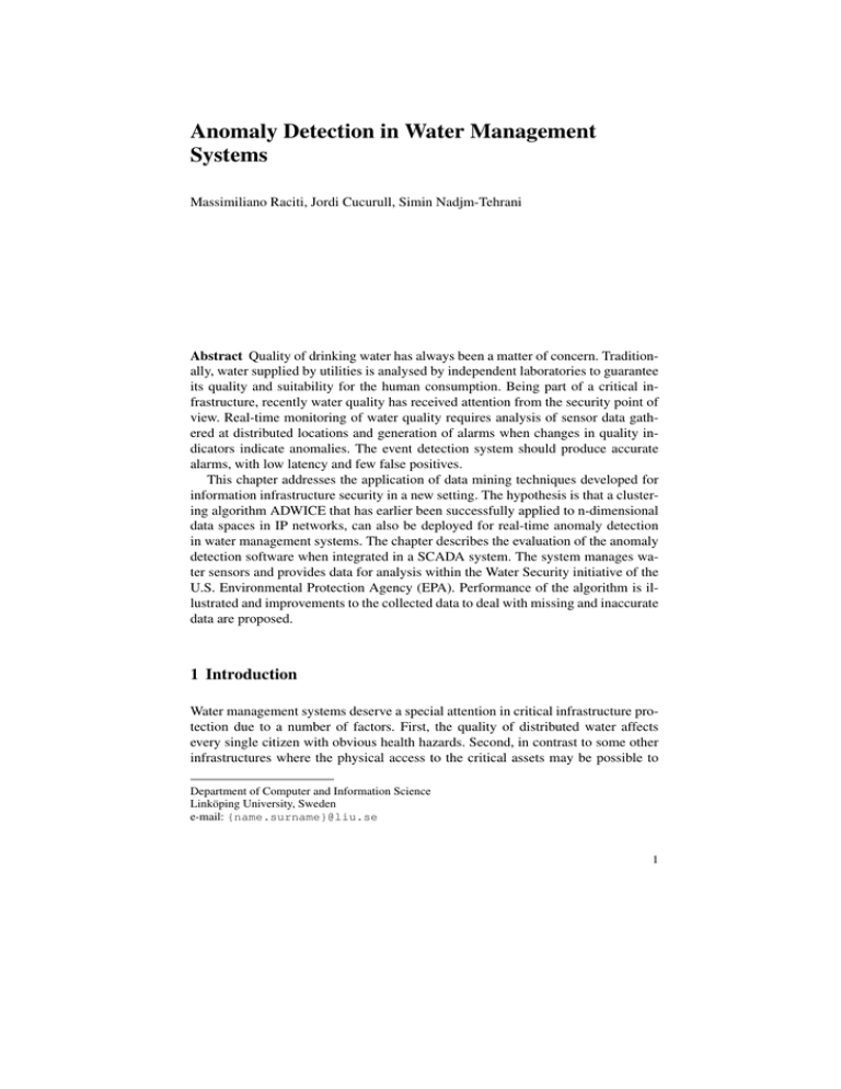 Anomaly Detection In Water Management Systems