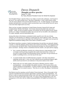 Davos Dispatch:  Thoughts on three speeches January 25, 2004