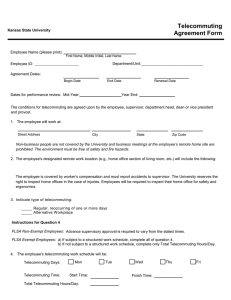 Kansas State University Telecommuting Agreement Form