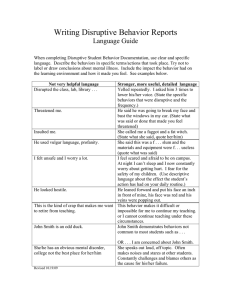 Disruptive Behavior Report Language Guide