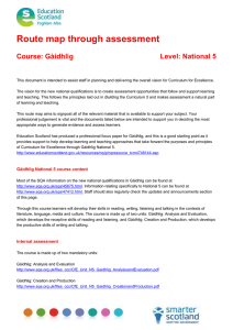 Route map through assessment  Course: Gàidhlig Level: National 5
