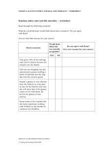 Kantian ethics and real-life morality – worksheet