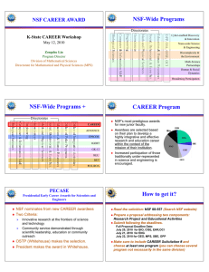 NSF-Wide Programs NSF CAREER AWARD