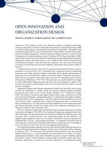 Open InnOvatIOn anD OrganIzatIOn DesIgn