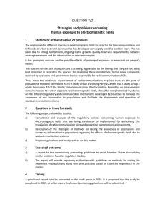 QUESTION 7/2  Strategies and policies concerning   human exposure to electromagnetic fields  1 