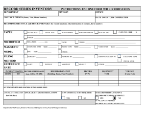 Record Series Inventory Form | Records Management