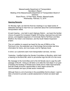 Massachusetts Department of Transportation Secretary’s Report