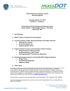 Project Selection Advisory Council Meeting Agenda  Thursday, March 13, 2014