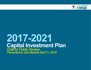 2017-2021 Capital Investment Plan Draft for Public Review