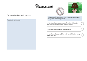 Carte postale I’ve visited Gabon and I can……… Teacher’s comments