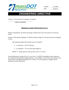 ENGINEERING DIRECTIVE Minimum Length of Horizontal Curves