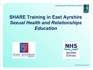 SHARE Training in East Ayrshire Sexual Health and Relationships Education