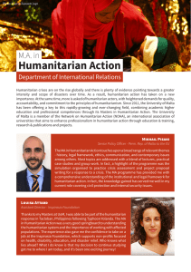 Humanitarian Action M.A. in Department of International Relations