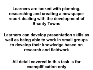 Learners are tasked with planning, researching and creating a newspaper
