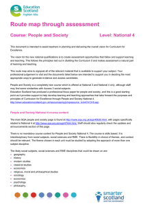 Route map through assessment  Course: People and Society Level: National 4