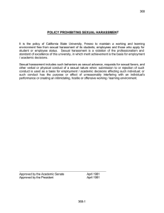 POLICY PROHIBITING SEXUAL HARASSMENT