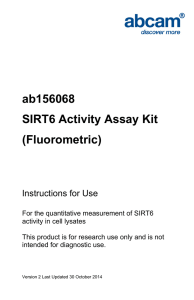 ab156068 SIRT6 Activity Assay Kit (Fluorometric) Instructions for Use
