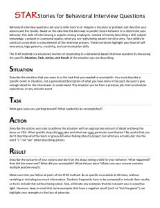 Stories for Behavioral Interview Questions