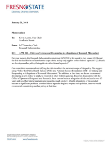 January 21, 2014  Memorandum To: