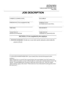 Job Description University Form