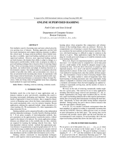ONLINE SUPERVISED HASHING